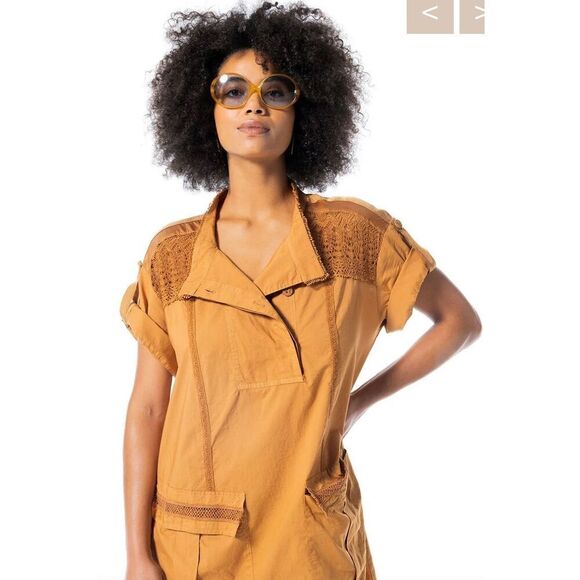 Burning Torch ALEXANDRIA UTILITARIAN DRESS in AMBER NWT Size XS - Picture 1 of 13